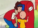 Caillou entregando el correo