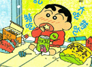 Shin Chan Comiendo