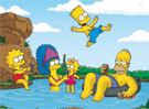 Rompecabezas de Los Simpson en el lago